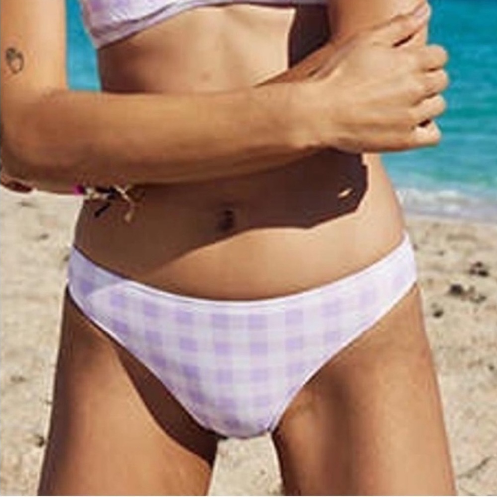 Aerie Lavender Checkered Bikini Bottom, size medium, new!